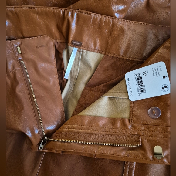 Free People Star Crossed Lovers Vegan / Faux Leather Pants Size - Picture 12 of 16